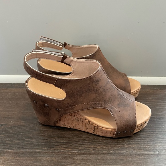 Women’s brown wedge sandals size 8.5 unbranded - Picture 3 of 7